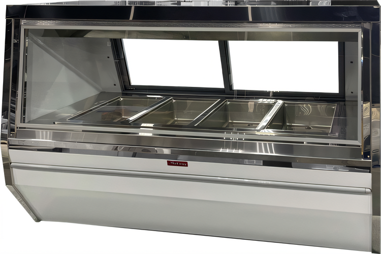 Product image #1 for Howard-McCray 96-Inch 6-Well Full-Service Hot Food Case with Black Exterior and Stainless Steel Interior