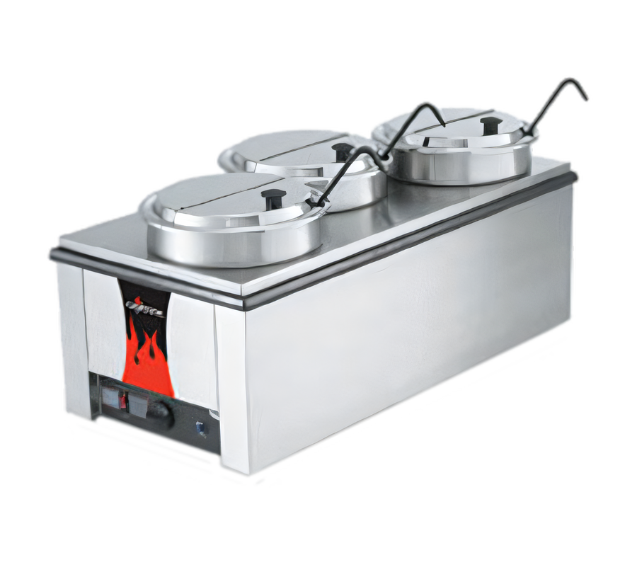 Product image #1 for Vollrath Cayenne Heat 'N Serve 4/3 Rectangular 3-Compartment Countertop Wet Rethermalizer Package, 120V, Without Drain
