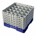Thumbnail image #2 for Cambro Camrack Full Size 25-Compartment Glass Rack with 6 Soft Gray Extenders, Navy Blue