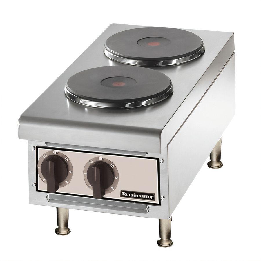 Product image #1 for Toastmaster TMHPF 12-Inch Electric Countertop Hot Plate with Solid Cast Iron French Top, 2 Burners