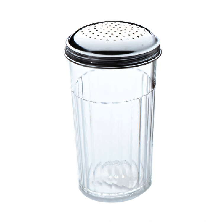 Product image #1 for American Metalcraft 12 oz Clear SAN Plastic Flour Dredge with Perforated Stainless Steel Top