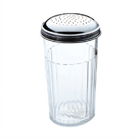 American Metalcraft 12 oz Clear SAN Plastic Flour Dredge with Perforated Stainless Steel Top