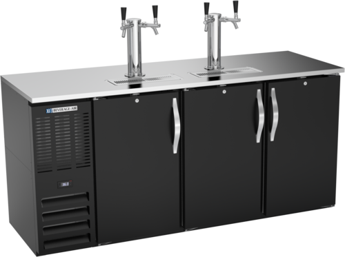 Product image #1 for Beverage-Air DDN72HC-B 72-Inch Direct Draw Draft Beer Cooler with 3-Keg Capacity and 4 Faucets