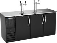 Beverage-Air DDN72HC-B 72-Inch Direct Draw Draft Beer Cooler with 3-Keg Capacity and 4 Faucets