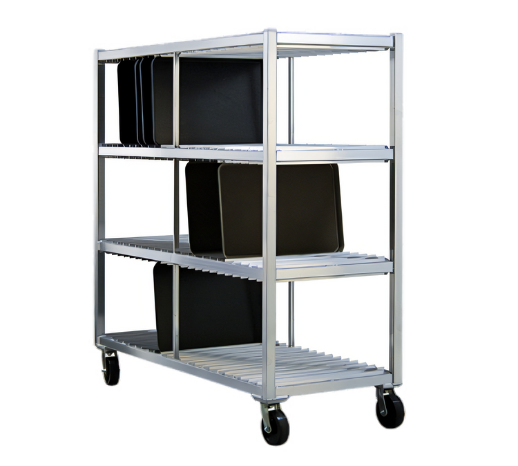 Product image #1 for New Age Mobile Aluminum 3-Tier Tray Drying Rack, 144-Tray Capacity