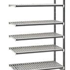 Thumbnail image #1 for Cambro Camshelving® Elements EXA215464V5480 5-Tier Stationary Add-On Louvered Polymer Shelving Unit, 21 x 54 x 64 Inches, Speckled Gray