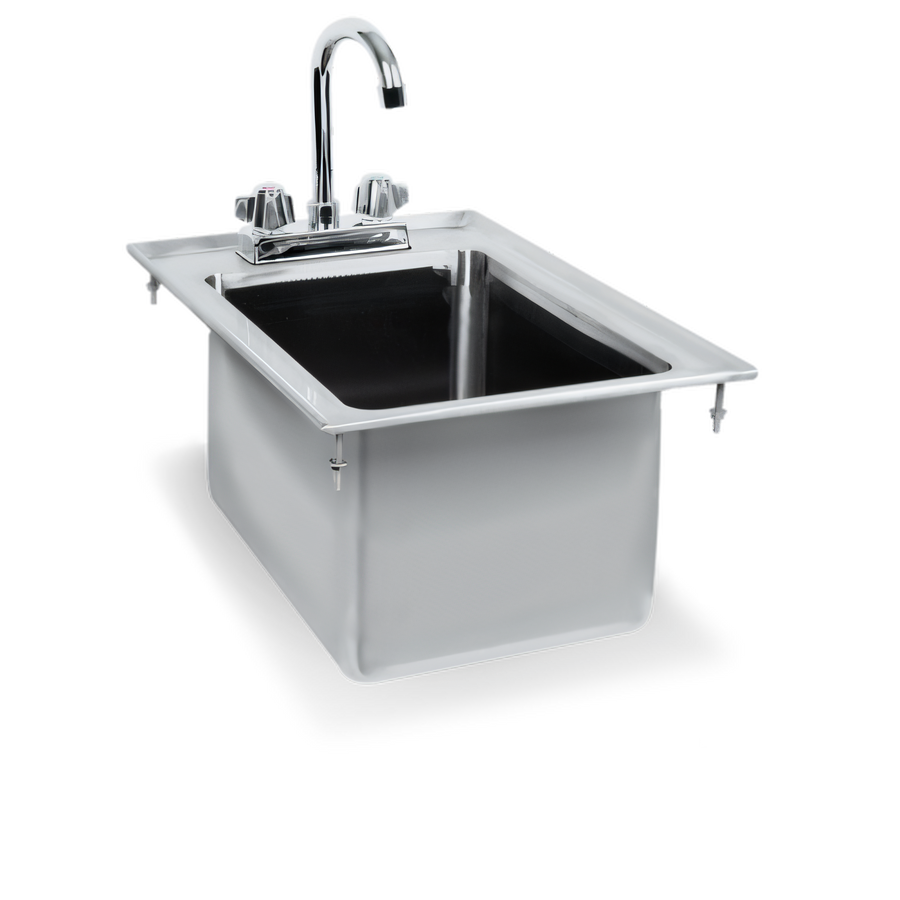Product image #1 for 19 x 13 x 10 Inch 1-Compartment Drop-In Stainless Steel Sink with Faucet and Drain Basket