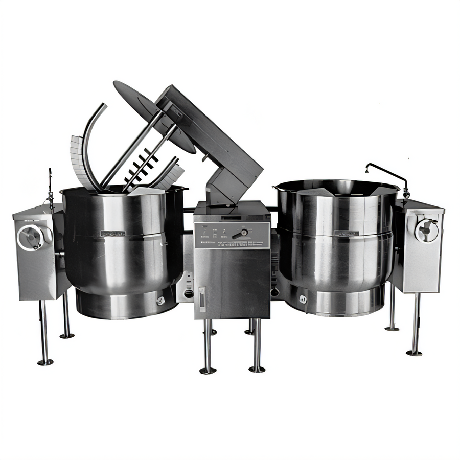 Product image #1 for Crown ELTM-80-2 Twin 80 Gallon Electric Tilting Mixer Kettle with 2/3 Steam Jacket