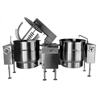 Crown ELTM-80-2 Twin 80 Gallon Electric Tilting Mixer Kettle with 2/3 Steam Jacket