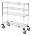 Thumbnail image #1 for Quantum Wine Display/Worktable Cart with 2 Cradle Shelves, 2 Wire Shelves and Casters, 36 x 14 x 40 Inches