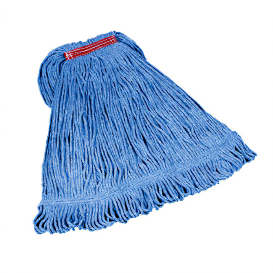 Product image #1 for Super Stitch Large Blue 4-Ply Cotton/Synthetic Blend Looped-End Mop Head with 1-Inch Headband