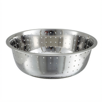 Winco 15-Inch Stainless Steel Chinese Colander with 5mm Holes