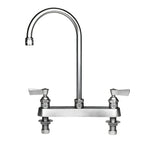 Thumbnail image #1 for Fisher 57770 Deck-Mount Manual Faucet with 6-Inch Swivel/Rigid Gooseneck Spout, 8-Inch Centers, Stainless Steel