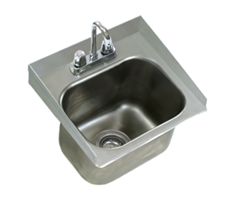 Product image #1 for Eagle Group Self-Rimming Drop-In Sink with Gooseneck Faucet and Basket Drain, 1-Compartment, 20 x 12 x 6-1/2 Inch Bowl