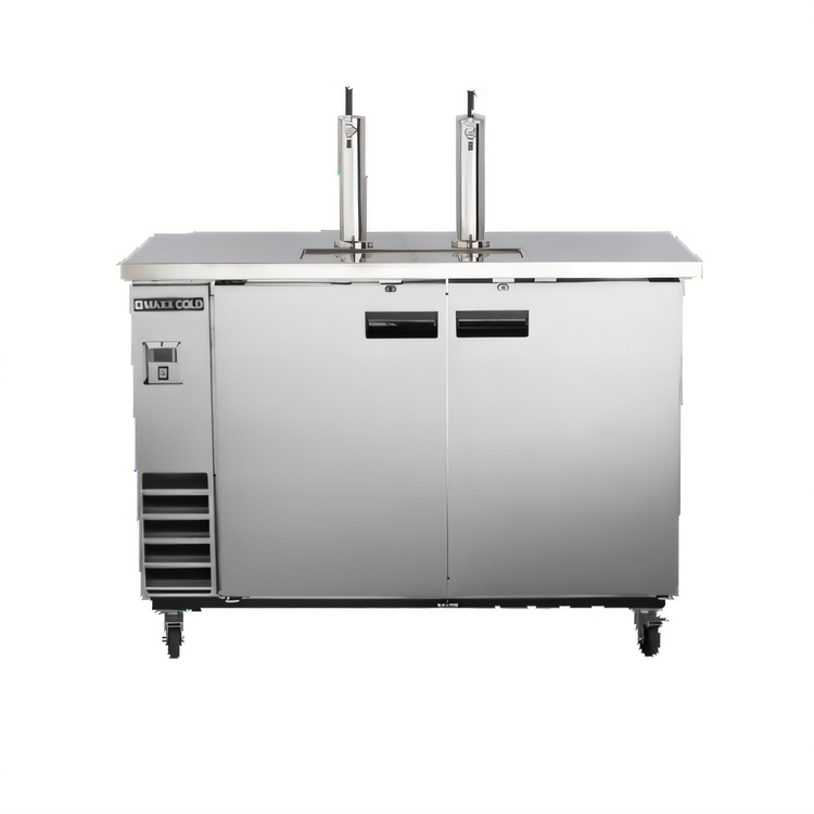 Product image #1 for Maxx Cold X-Series Self-Contained Dual Tower Keg Cooler, 60-Inch Wide, 2-Keg Capacity, Stainless Steel
