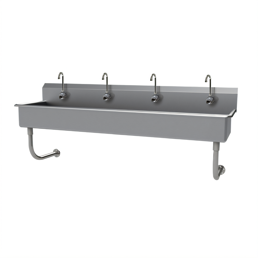 Product image #1 for Advance Tabco FS-WM-80EF Wall-Mounted Multiwash Hand Sink with 4 Electronic Faucets, 80 Inch