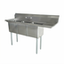 Thumbnail image #1 for Omcan 3-Compartment Pot Sink with Right-Hand Drainboard, 18 x 18 x 11-Inch Bowls