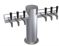 Krowne Max-T Style Six-Faucet Glycol-Cooled Countertop Draft Beer Tower