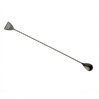 Barfly 15-3/4-Inch One-Piece Bar Spoon with Strainer End, Twisted Stem, Gun Metal Black-Plated Finish