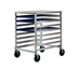 Thumbnail image #1 for Mobile Undercounter Aluminum Bun Pan Rack with Stainless Steel Top, 8-Pan Capacity