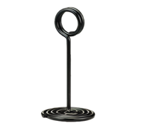4-Inch Black Wire Loop Table Number Stand with Round Swirl Base