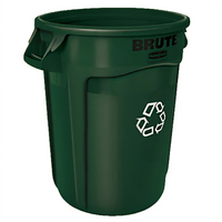 BRUTE 32 Gallon Green Round Open-Top Recycling Container