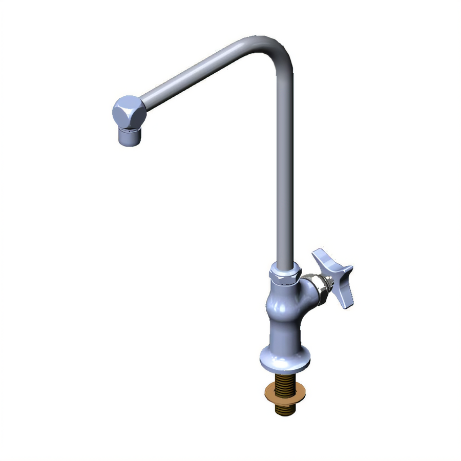 Product image #1 for T&S Brass B-0318-02 Single Pantry Deck-Mounted Manual Faucet with Extended Height and 8-Inch Swing/Swivel Spout