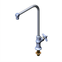 T&S Brass B-0318-02 Single Pantry Deck-Mounted Manual Faucet with Extended Height and 8-Inch Swing/Swivel Spout