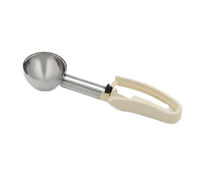 Vollrath Size 10 Extended-Length Disher Portion Scoop, 3.2 oz, Ivory Squeeze Handle