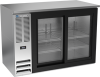 Beverage-Air 48-Inch Shallow Depth Back Bar Refrigerator with 2 Sliding Glass Doors, 12.56 Cu. Ft., Stainless Steel