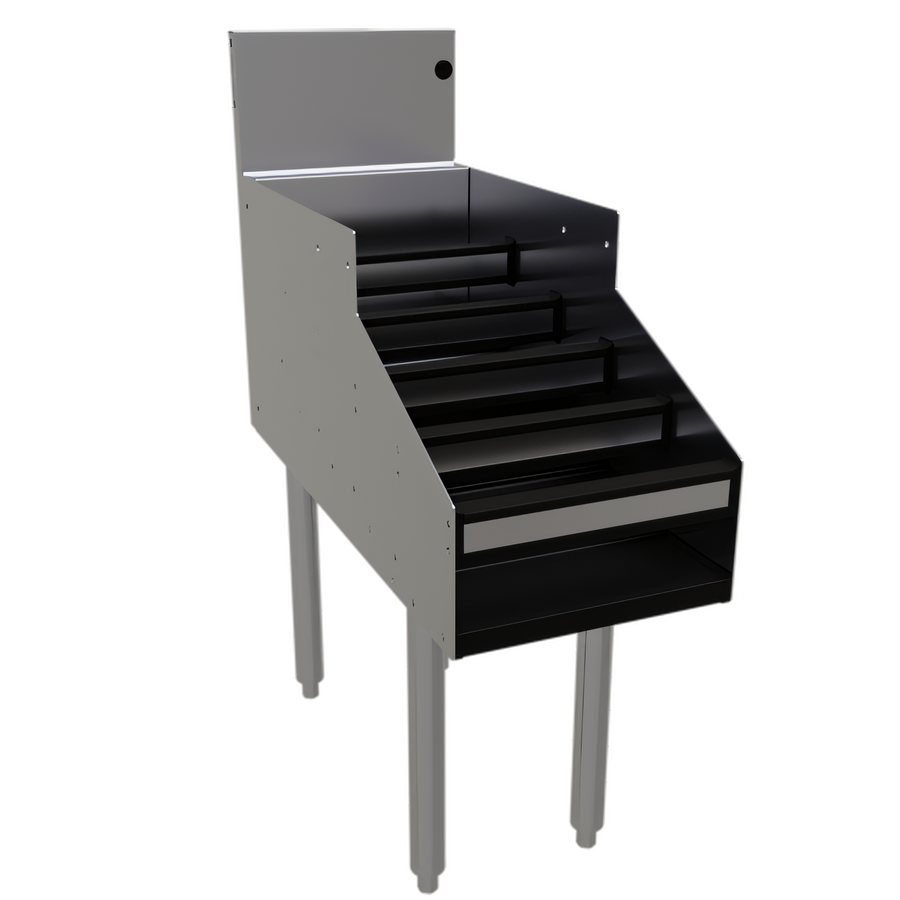 Product image #1 for Freestanding Stainless Steel 5-Step Underbar Liquor Steps, 12 Inch W x 29 Inch D