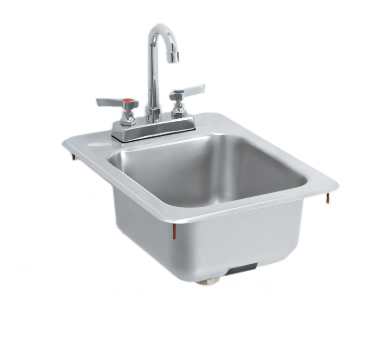 Product image #1 for Vollrath 13 x 17 Inch Drop-In Self-Rimming Single Bowl Underbar Sink with Gooseneck Faucet and Strainer