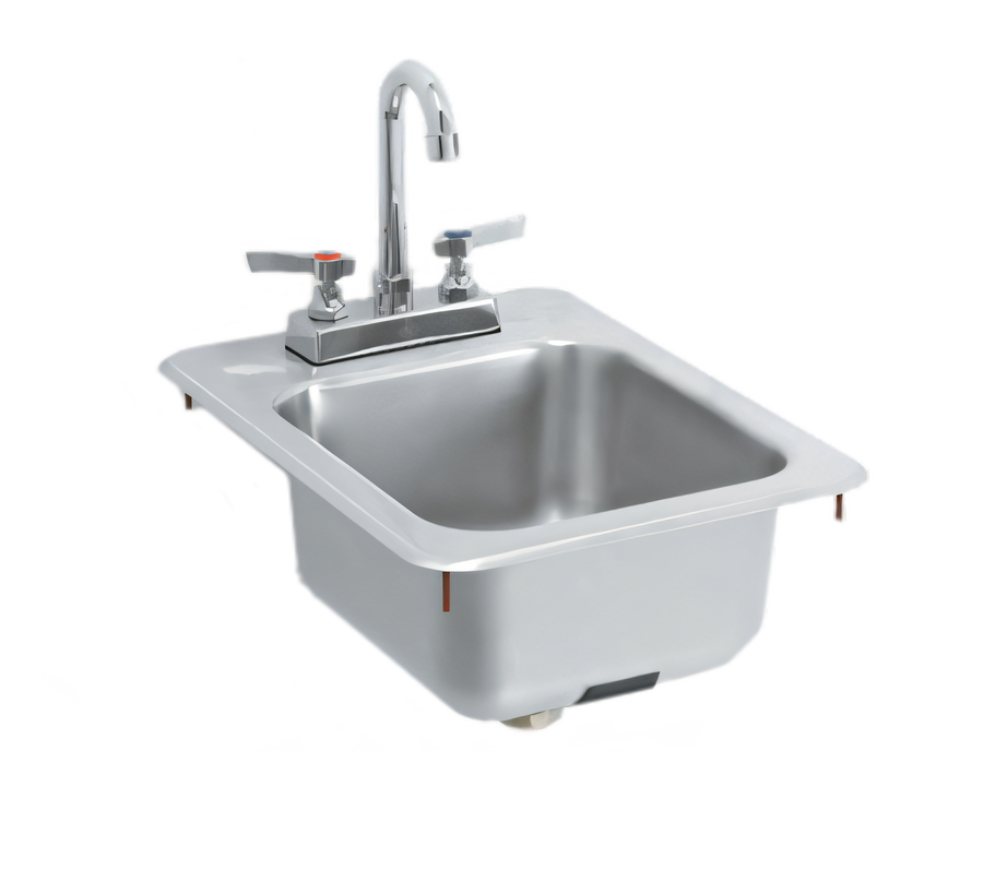 Product image #1 for Vollrath 13 x 17 Inch Drop-In Self-Rimming Single Bowl Underbar Sink with Gooseneck Faucet and Strainer