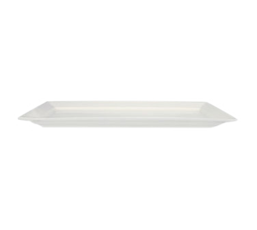 Product image #1 for Crestware Quattro 10 x 6 Inch Rectangular Plate with Flat Edge, Pearl White, Fully Vitrified Ceramic