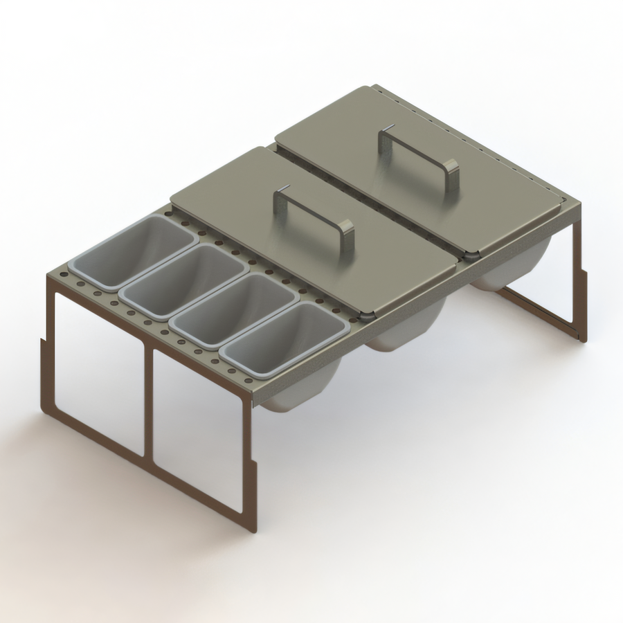Product image #1 for Glastender Full Condiment Drawer Insert for 16-Inch Door Opening Bar-Profile Cooler, 12-Cup Capacity