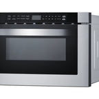 Thumbnail image #1 for Summit Commercial MDR245SS Commercial Built-In Drawer Microwave Oven, 24-Inch, 1.2 Cu. Ft., Push-Button, ADA Compliant, Black Stainless Steel Door