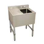 Thumbnail image #1 for Serv-Ware BAR1B24-L-CWP-V 24-Inch Single-Bowl Left-Drainboard 304 Stainless Steel Bar Sink with 3-Inch Backsplash