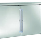 Thumbnail image #1 for Perlick Corporation Quick Ship BBS84-SS-L-STK 84-Inch 3-Section Refrigerated Back Bar Cabinet, Stainless Steel, 3 Solid Hinged Doors