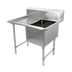 Thumbnail image #1 for John Boos B Series 1-Compartment Stainless Steel Sink with Left Drainboard and 10-Inch Backsplash