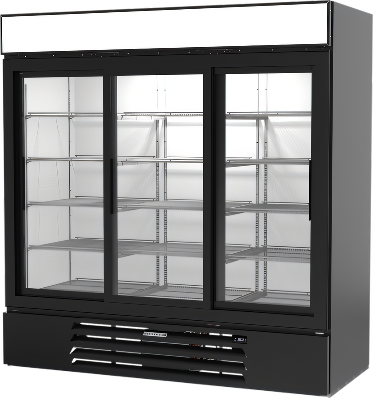 Product image #1 for Beverage-Air MarketMax 3-Section Reach-In Glass Door Refrigerated Merchandiser, 70.19 Cu. Ft., Bottom-Mounted