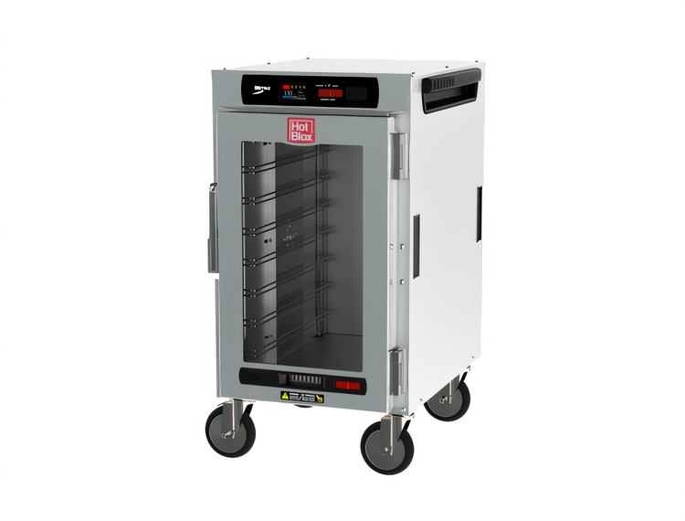 Product image #1 for Metro HotBlox Narrow 8-Pan Half-Height Mobile Insulated Holding Cabinet with Digital Touchscreen and Clear Door