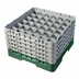 Thumbnail image #2 for Cambro Camrack Full-Size 36-Compartment Glass Rack with 5 Soft Gray Extenders, Sherwood Green