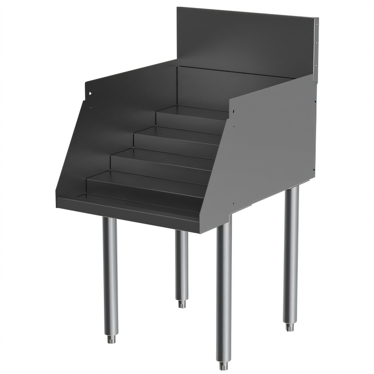 Product image #1 for Top Shelf TS Series 18-Inch Wide Modular Stainless Steel Liquor Bottle Display Unit, 5-Step, Freestanding