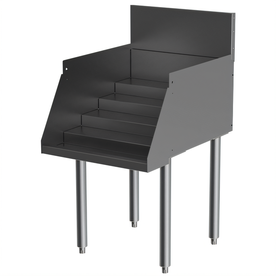 Product image #1 for Top Shelf TS Series 18-Inch Wide Modular Stainless Steel Liquor Bottle Display Unit, 5-Step, Freestanding