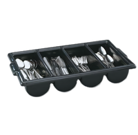 Vollrath Black Plastic 4-Compartment Cutlery Dispenser/Box