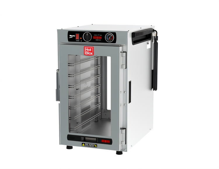 Product image #1 for Metro HotBlox Narrow 8-Pan Countertop/Stacking Pass-Thru Insulated Holding Cabinet with Clear Front & Rear Doors, Analog Controls