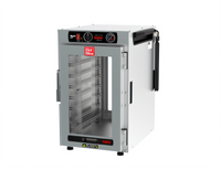 Metro HotBlox Narrow 8-Pan Countertop/Stacking Pass-Thru Insulated Holding Cabinet with Clear Front & Rear Doors, Analog Controls