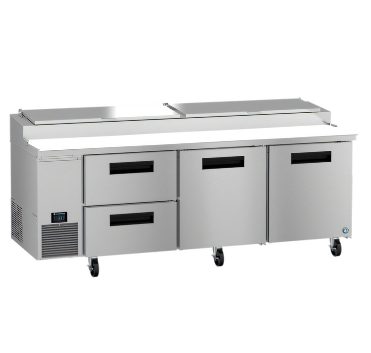 Product image #1 for Hoshizaki Steelheart PR93B-D2 93-Inch Three-Section Pizza Prep Table with 2 Doors and 2 Drawers