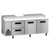 Thumbnail image #1 for Hoshizaki Steelheart PR93B-D2 93-Inch Three-Section Pizza Prep Table with 2 Doors and 2 Drawers