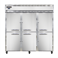 Continental Refrigerator 3FSNSSHD Three-Section Shallow Depth Reach-In Freezer with Half-Height Solid Doors